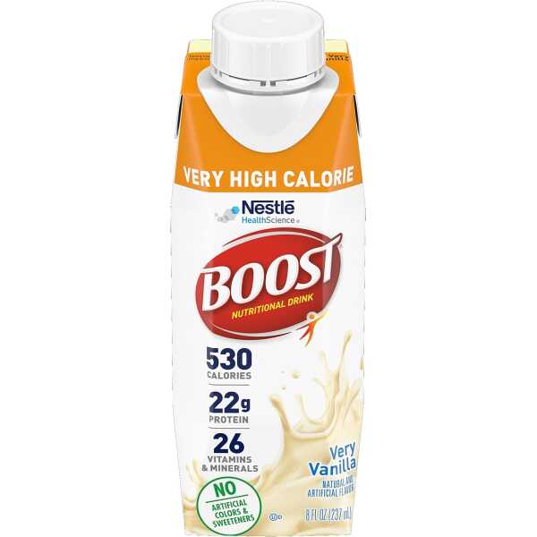 Oral Supplement Boost VHC Very Vanilla 8 oz. Carton Ready to Use, 8 Fl Oz (Pack of 27)