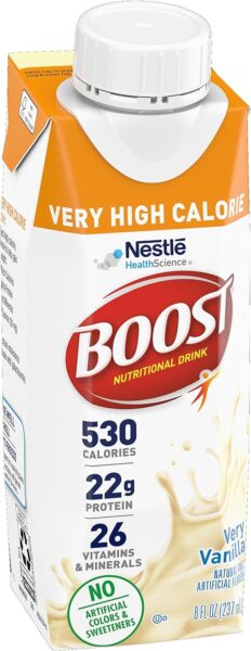 Oral Supplement Boost VHC Very Vanilla 8 oz. Carton Ready to Use, 8 Fl Oz (Pack of 27)