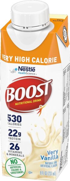 Oral Supplement Boost VHC Very Vanilla 8 oz. Carton Ready to Use, 8 Fl Oz (Pack of 27)