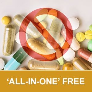 no caffeine sugar GMOs binders filler preservatives clean label all-in-one pills non addictive