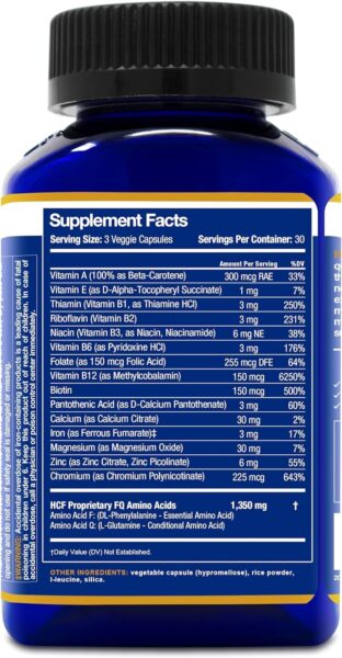 HCF Nootropic Supplement – Brain and Focus, Attention & Mood Support Supplement – Essential Ingredients for Cognitive Performance – Natural Calm Aid Stress Relief Wellness Support. 90 Count (2-Pack)