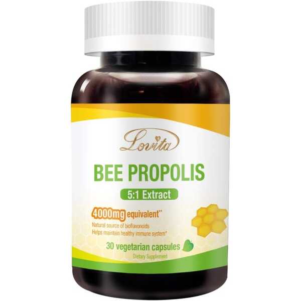 Bee Propolis Capsule | 4000mg Equivalent | 5:1 Concentration | Natural Propolis Extract | 30 Vegetarian Capsules (1 Months Supply)