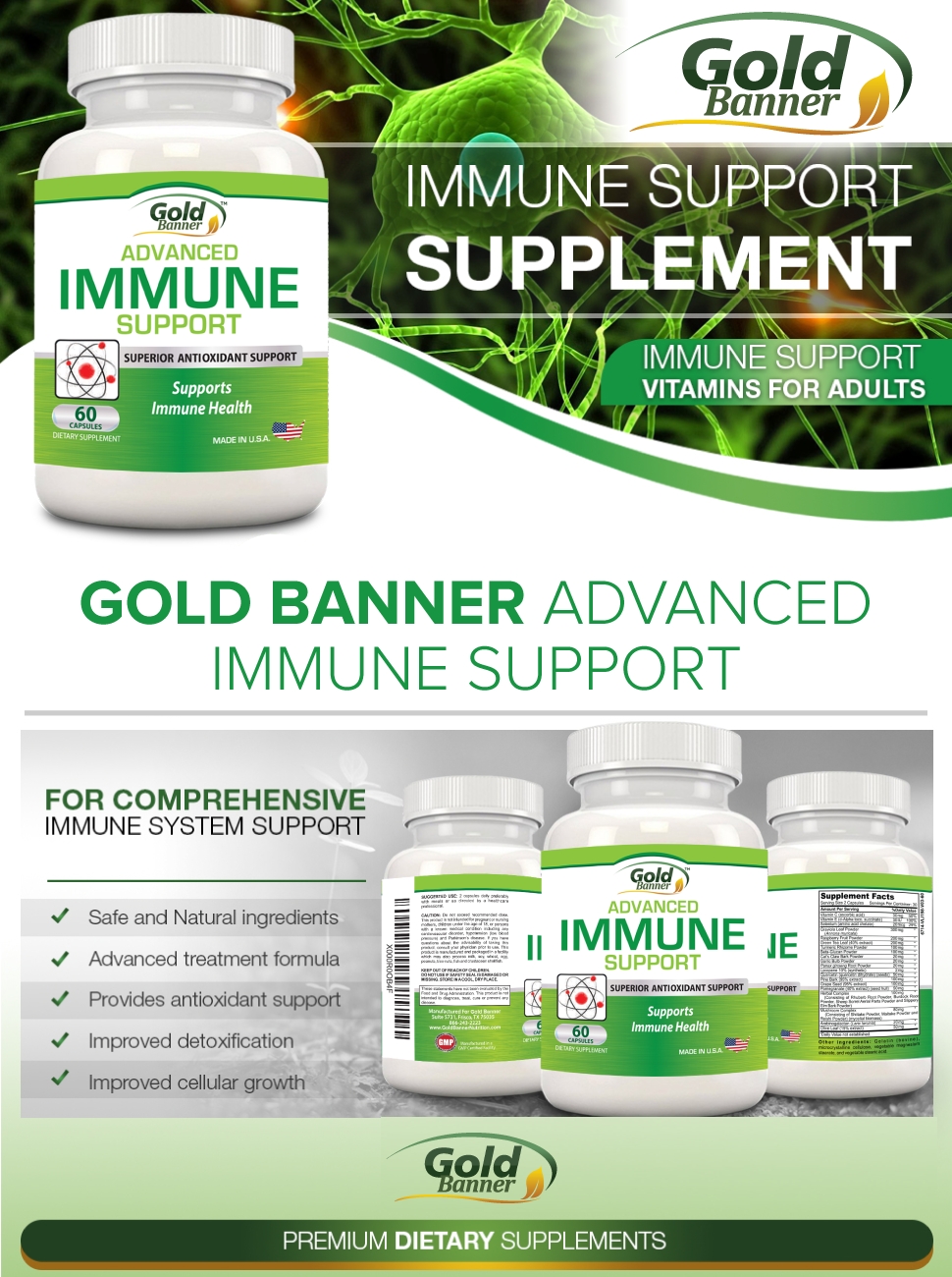 Gold Banner Advanced Immune Support