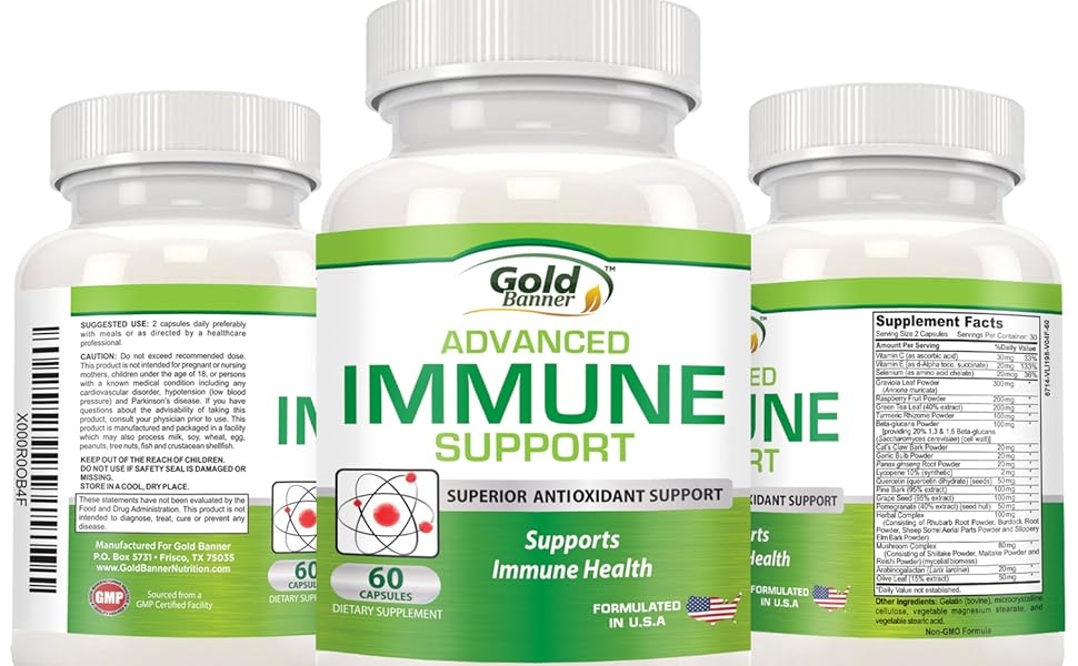 Gold Banner Immune Support Supplement and Antioxidant Health