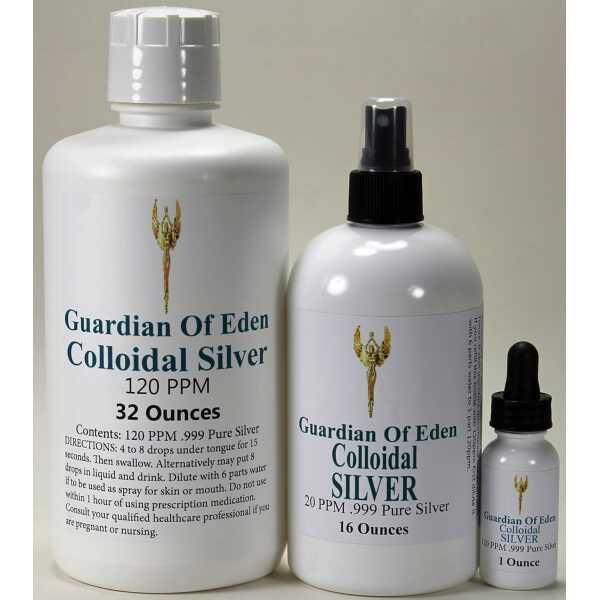 GOE 32 Fl Oz 120ppm Colloidal Silver & 16 Fl Oz 20ppm Colloidal Silver Spray Bottle + Free 1 Oz 120ppm Colloidal Silver Filled Dropper Bottle! Lab Tested.