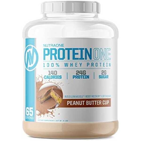 NutraOne ProteinOne Whey Protein Promote Recovery and Build Muscle with a Protein Shake Powder for Men & Women (Chocolate PB Cup, 5 LB)