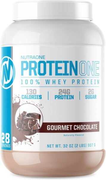 NutraOne ProteinOne Whey Protein Promote Recovery and Build Muscle with a Protein Shake Powder for Men & Women (Chocolate PB Cup, 5 LB)