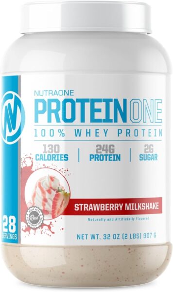 NutraOne ProteinOne Whey Protein Promote Recovery and Build Muscle with a Protein Shake Powder for Men & Women (Chocolate PB Cup, 5 LB)