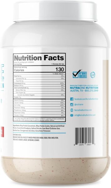 NutraOne ProteinOne Whey Protein Promote Recovery and Build Muscle with a Protein Shake Powder for Men & Women (Chocolate PB Cup, 5 LB)