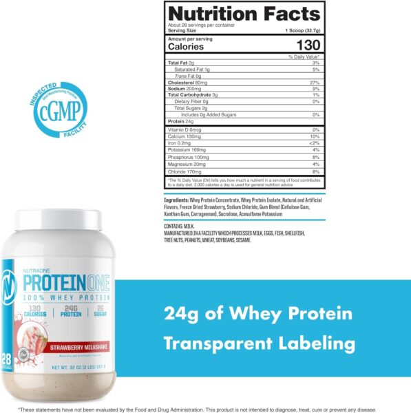 NutraOne ProteinOne Whey Protein Promote Recovery and Build Muscle with a Protein Shake Powder for Men & Women (Chocolate PB Cup, 5 LB)