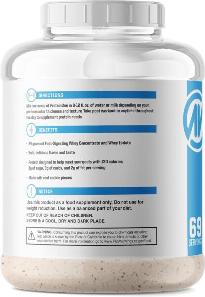 NutraOne ProteinOne Whey Protein Promote Recovery and Build Muscle with a Protein Shake Powder for Men & Women (Chocolate PB Cup, 5 LB)