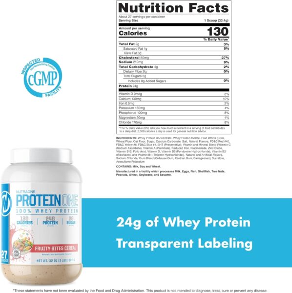 NutraOne ProteinOne Whey Protein Promote Recovery and Build Muscle with a Protein Shake Powder for Men & Women (Chocolate PB Cup, 5 LB)