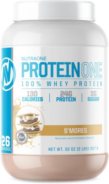 NutraOne ProteinOne Whey Protein Promote Recovery and Build Muscle with a Protein Shake Powder for Men & Women (Chocolate PB Cup, 5 LB)