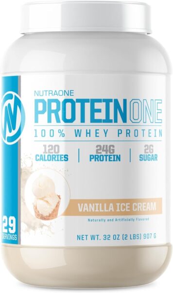 NutraOne ProteinOne Whey Protein Promote Recovery and Build Muscle with a Protein Shake Powder for Men & Women (Chocolate PB Cup, 5 LB)