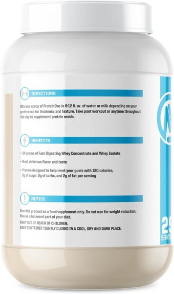 NutraOne ProteinOne Whey Protein Promote Recovery and Build Muscle with a Protein Shake Powder for Men & Women (Chocolate PB Cup, 5 LB)