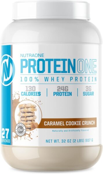 NutraOne ProteinOne Whey Protein Promote Recovery and Build Muscle with a Protein Shake Powder for Men & Women (Chocolate PB Cup, 5 LB)