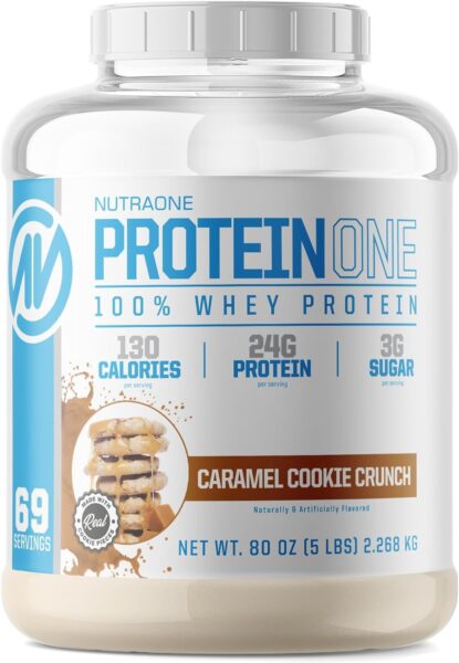 NutraOne ProteinOne Whey Protein Promote Recovery and Build Muscle with a Protein Shake Powder for Men & Women (Chocolate PB Cup, 5 LB)