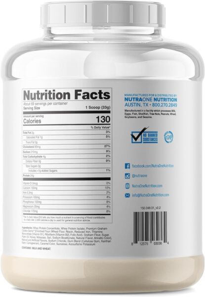 NutraOne ProteinOne Whey Protein Promote Recovery and Build Muscle with a Protein Shake Powder for Men & Women (Chocolate PB Cup, 5 LB)