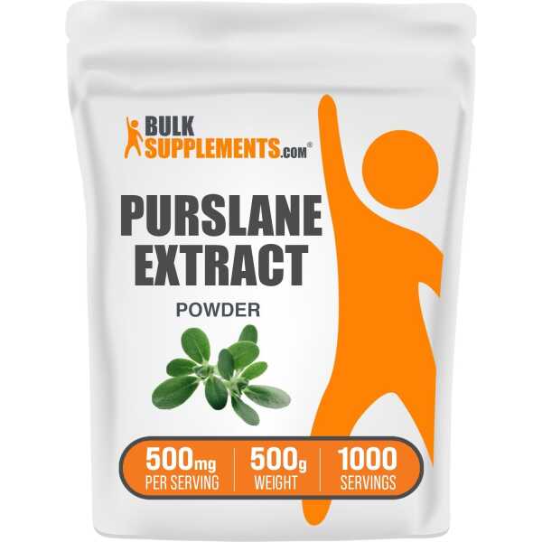 BulkSupplements.com Purslane Extract Powder – Portulaca Oleracea Extract, Purslane Supplements – from Purslane Herb, Gluten Free, 500mg per Serving, 500g (1.1 lbs) (Pack of 1)