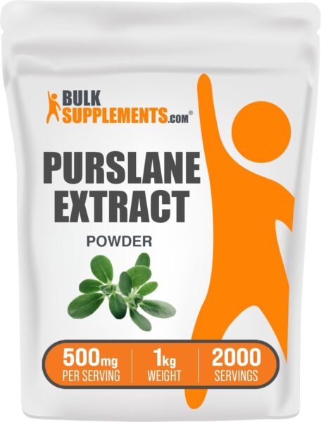 BulkSupplements.com Purslane Extract Powder – Portulaca Oleracea Extract, Purslane Supplements – from Purslane Herb, Gluten Free, 500mg per Serving, 500g (1.1 lbs) (Pack of 1)