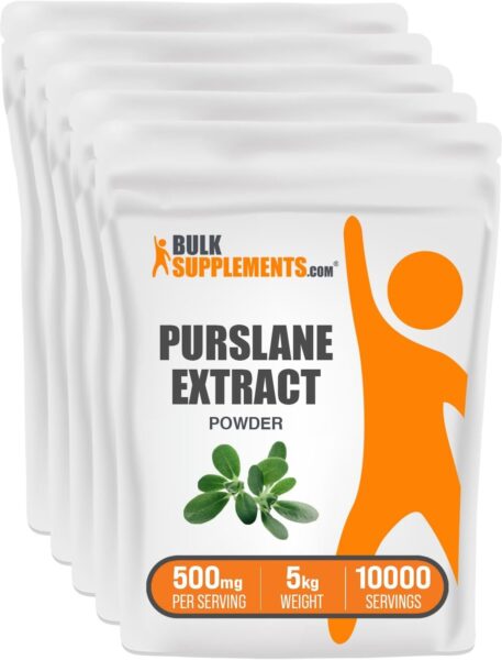 BulkSupplements.com Purslane Extract Powder – Portulaca Oleracea Extract, Purslane Supplements – from Purslane Herb, Gluten Free, 500mg per Serving, 500g (1.1 lbs) (Pack of 1)