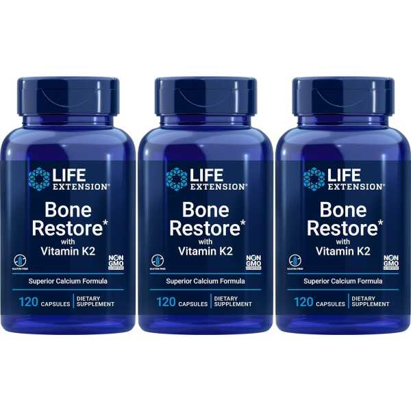 Bone Restore with Vitamin K2 120 Capsules-Pack-3