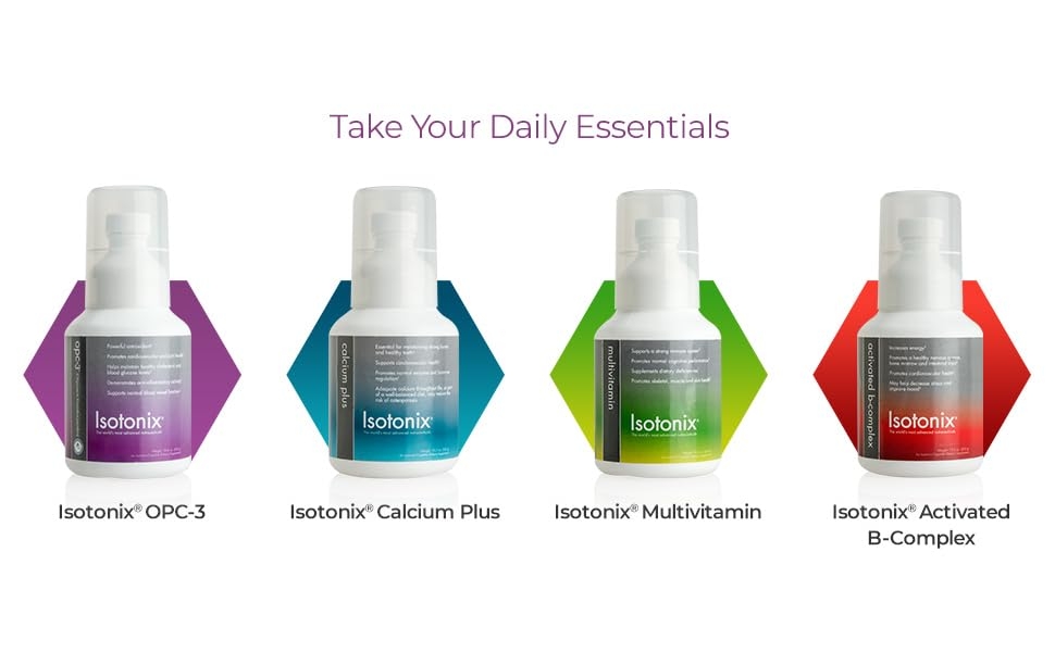 isotonix daily essentials opc-3 calcium plus multivitamin activated b-complex daily health nutrients