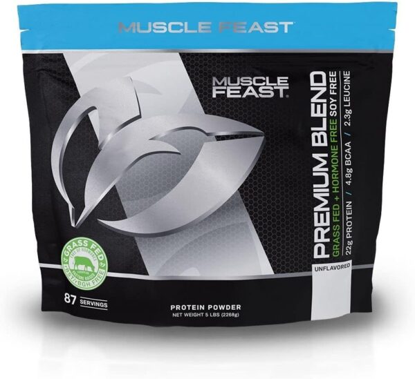 Muscle Feast Premium Blend All Natural Hormone Free Grass-Fed Whey Protein Powder, Chocolate, 2lb