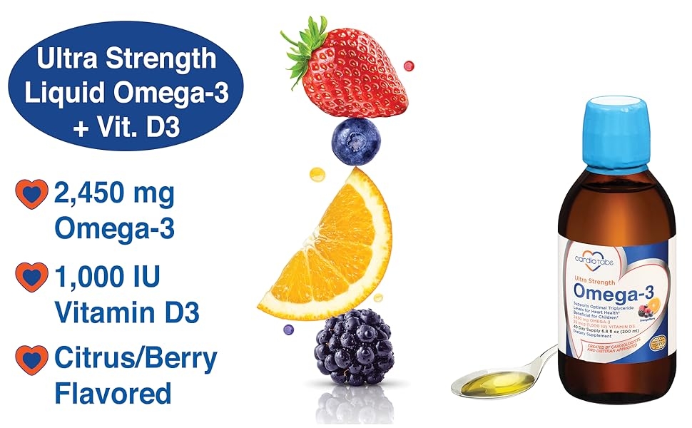 ultra strength liquid omega-3 calamarine norway fresh purity vitamin d3 1,000 iu 