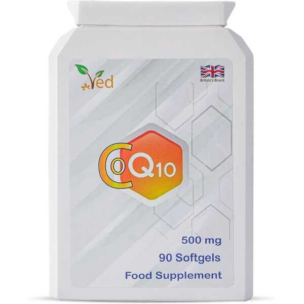 VED Co Enzyme Q10 | Support Healthy Heart and Muscles | Promote Cellular Energy | Naturally Fermented Ubiquinone| 500mg 90 Softgels