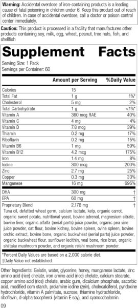 Standard Process General Health Daily Fundamentals – Maintain Optimal Health with Vitamin D, Zinc, Vitamin C, Iron, Vitamin B12, Vitamin A, Iodine, Copper, Vitamin B6, DHA, EPA – 60 Pack