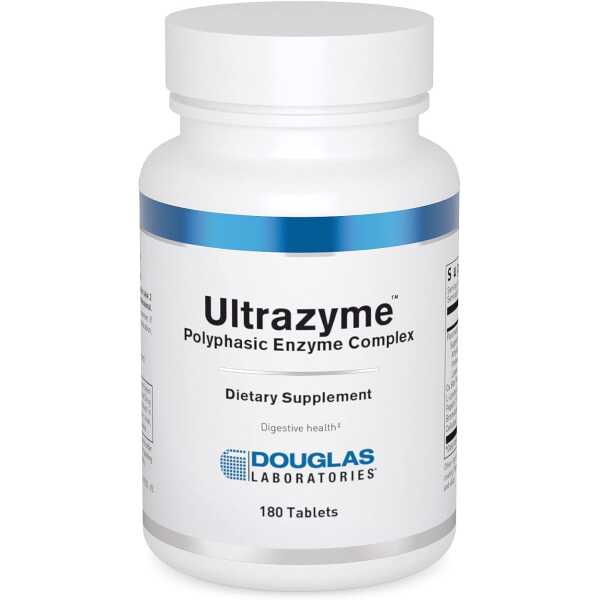 Douglas Laboratories Ultrazyme (Polyphasic Enzyme Complex) | Active Digestive Enzymes to Support Protein and Carbohydrate Digestion* | 180 Tablets