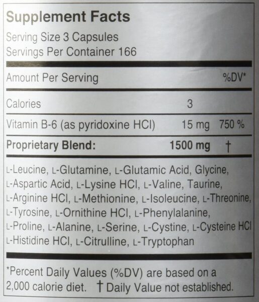 Amino Balance 500 caps, Energy Amino Supplement, Complete 23 Free Form Amino Blend Formula with BCAA’s, 9 Essential Amino Acids EAA’s for Sports Nutrition, Post Workout Muscle Recovery