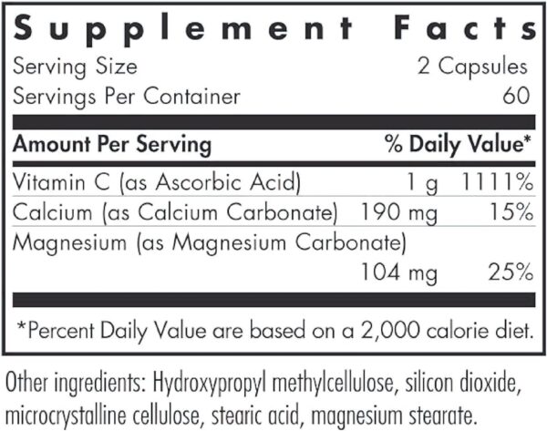 Allergy Research Group, Buffered Vitamin C – Antioxidant Supplements, Calcium and Magnesium Tablets, Daily Vitamins and Minerals, Vitamin C Capsules – 120 Capsules 1-Pack