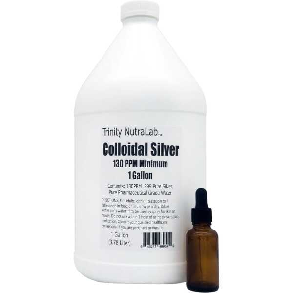 130PPM Colloidal Silver (1 Gallon). Certified Lab Tested, 100% Pure & Natural. Nothing Added.