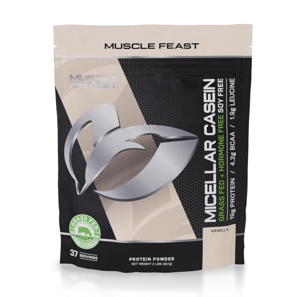 Muscle Feast Micellar Casein Protein, All Natural Pasture Raised Hormone Free Soy Free, Chocolate, 2lb