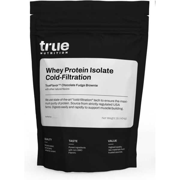 Chocolate Whey Protein Isolate Cold-Filtration – 100% Whey Protein Powder – 27g Protein per Serving – Mixes Easily and Tastes Great – Third Party Tested – Chocolate Fudge Brownie – 1lb