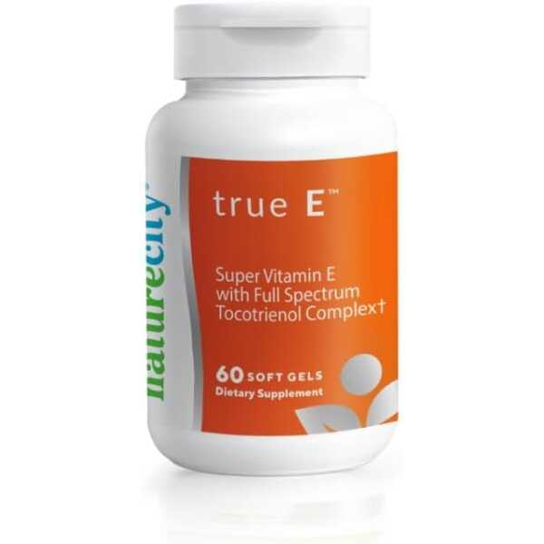 True-E Full Spectrum Tocotrienols Vitamin E Capsules | Non-GMO Natural Vitamin E Tocotrienols & Alpha Tocopherol Dietary Supplement | Evnol Suprabio Complex | 60 Vitamin E 27mg Softgels