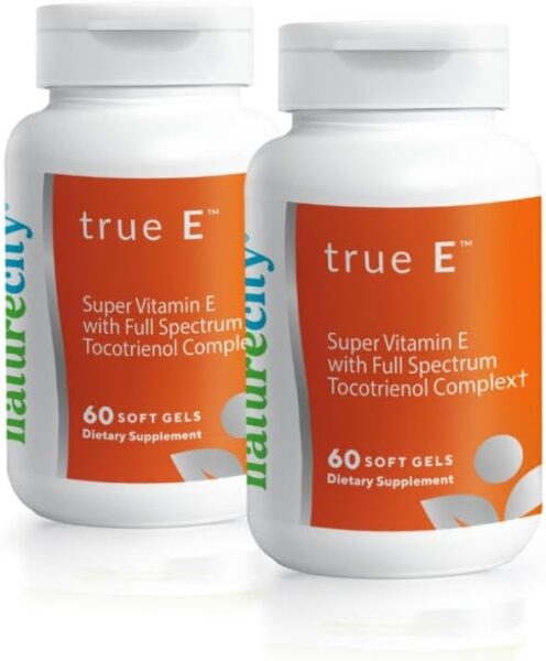 True-E Full Spectrum Tocotrienols Vitamin E Capsules | Non-GMO Natural Vitamin E Tocotrienols & Alpha Tocopherol Dietary Supplement | Evnol Suprabio Complex | 60 Vitamin E 27mg Softgels