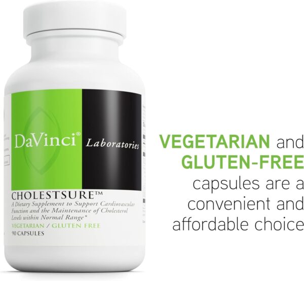 DAVINCI Labs CholestSure Supplement – Supports Cardiovascular Function, Helps Maintain Healthy Cholesterol Levels in a Normal Range* – Gluten-Free – 30-Day Supply – 90 Vegetarian Capsules