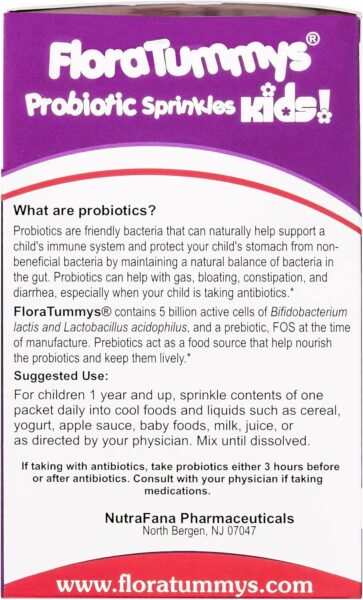 Probiotics for Kids: 30 Taste-Free Powder Packets, Free of Food Allergens, Non-Dairy, Gluten Free, Sugar Free, Non-GMO, Vegan