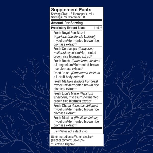 Host Defense Stamets 7 Extract – 7 Species Blend – Mushroom Supplement for Immune Support with Royal Sun Blazei, Cordyceps, Reishi, Maitake, Lion’s Mane, Chaga & Mesima – 2 fl oz (60 Servings)*