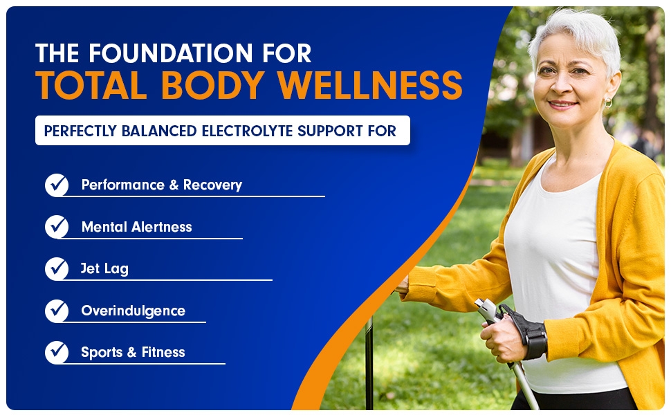 The foundation for total body wellness. Perfectly balanced electrolyte support.