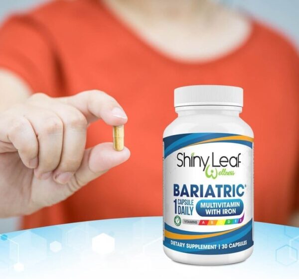 Shiny Leaf Daily Bariatric Multivitamin with 45 mg of Iron 30 Ct Capsule for Post Weight Loss Surgery (WLS), Sleeve, and Mini Gastric Bypass Patients (1 Month Supply)…