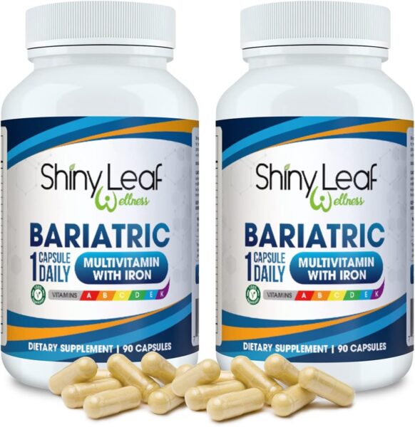 Shiny Leaf Daily Bariatric Multivitamin with 45 mg of Iron 30 Ct Capsule for Post Weight Loss Surgery (WLS), Sleeve, and Mini Gastric Bypass Patients (1 Month Supply)…