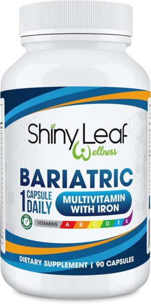 Shiny Leaf Daily Bariatric Multivitamin with 45 mg of Iron 30 Ct Capsule for Post Weight Loss Surgery (WLS), Sleeve, and Mini Gastric Bypass Patients (1 Month Supply)…