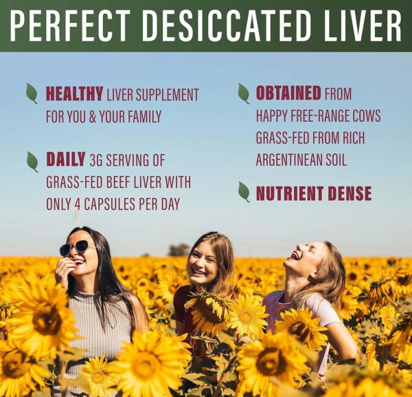 Perfect Supplements – Perfect Desiccated Liver – 120 Capsules – Undefatted Beef Liver – Natural Source of Protein, Iron, Vitamins A & B – 5 Pack