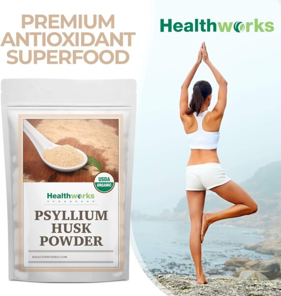 Healthworks Psyllium Husk Powder (16 Ounces / 1 Pound) | Raw | Certified Organic | Finely Ground Powder from India | Keto, Vegan & Non-GMO | Fiber Support