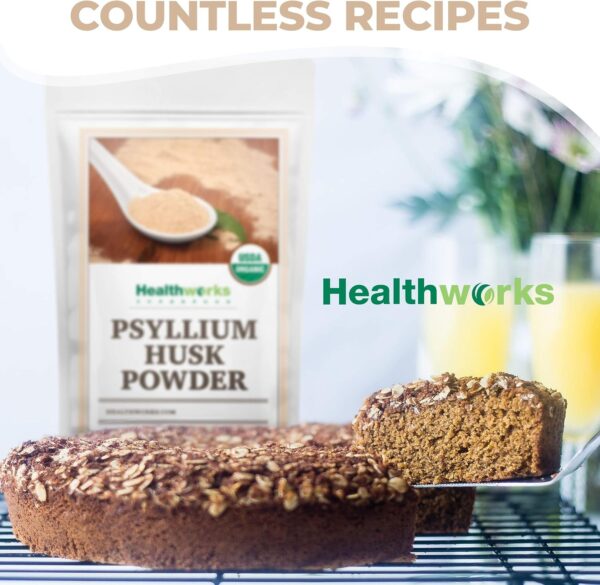 Healthworks Psyllium Husk Powder (16 Ounces / 1 Pound) | Raw | Certified Organic | Finely Ground Powder from India | Keto, Vegan & Non-GMO | Fiber Support