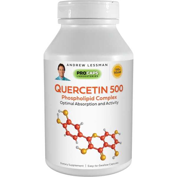 ANDREW LESSMAN Quercetin 500-30 Capsules – 500 mg Unique Quercetin Phospholipid Complex, Highly Absorbable Formula to Support Healthy Heart, Circulatory and Immune Function. No Additives.